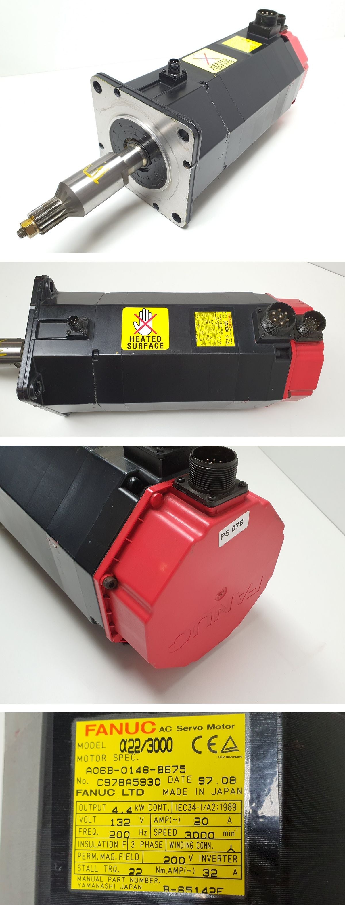 PS078 Servomotor Fanuc A06B-0148-B675 4,4KW 3000U/min_2