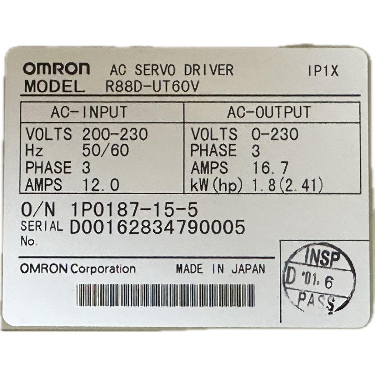 Omron R88D-UT60V-4