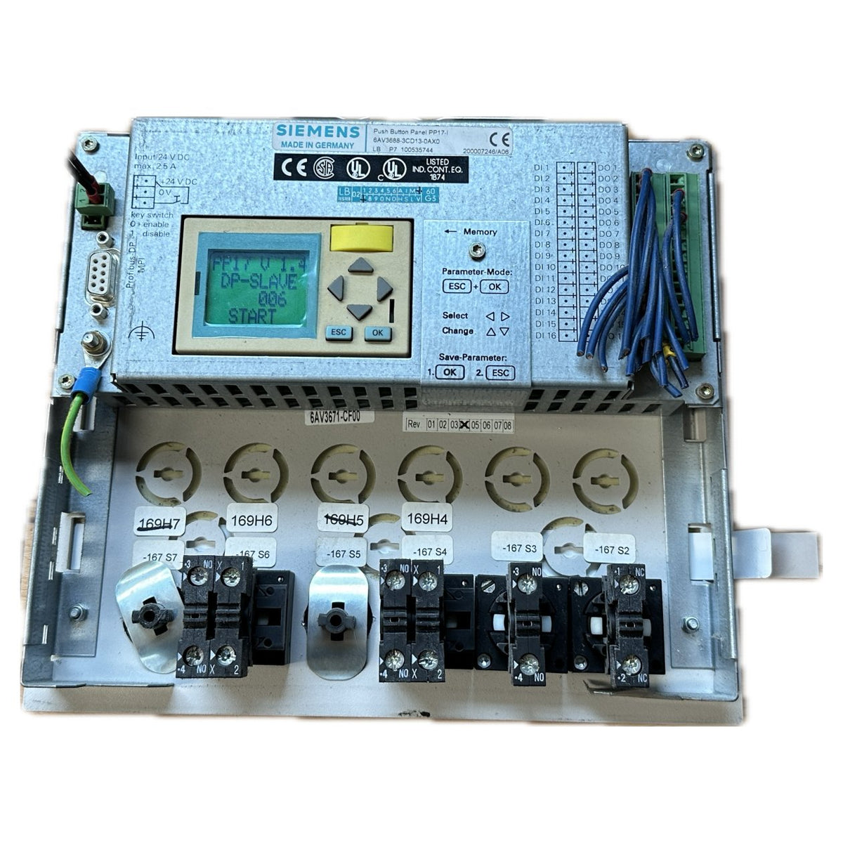 Push Button Panel Siemens 6AV3688-3CD13-0AX0 Mit Druckknöpfen_2