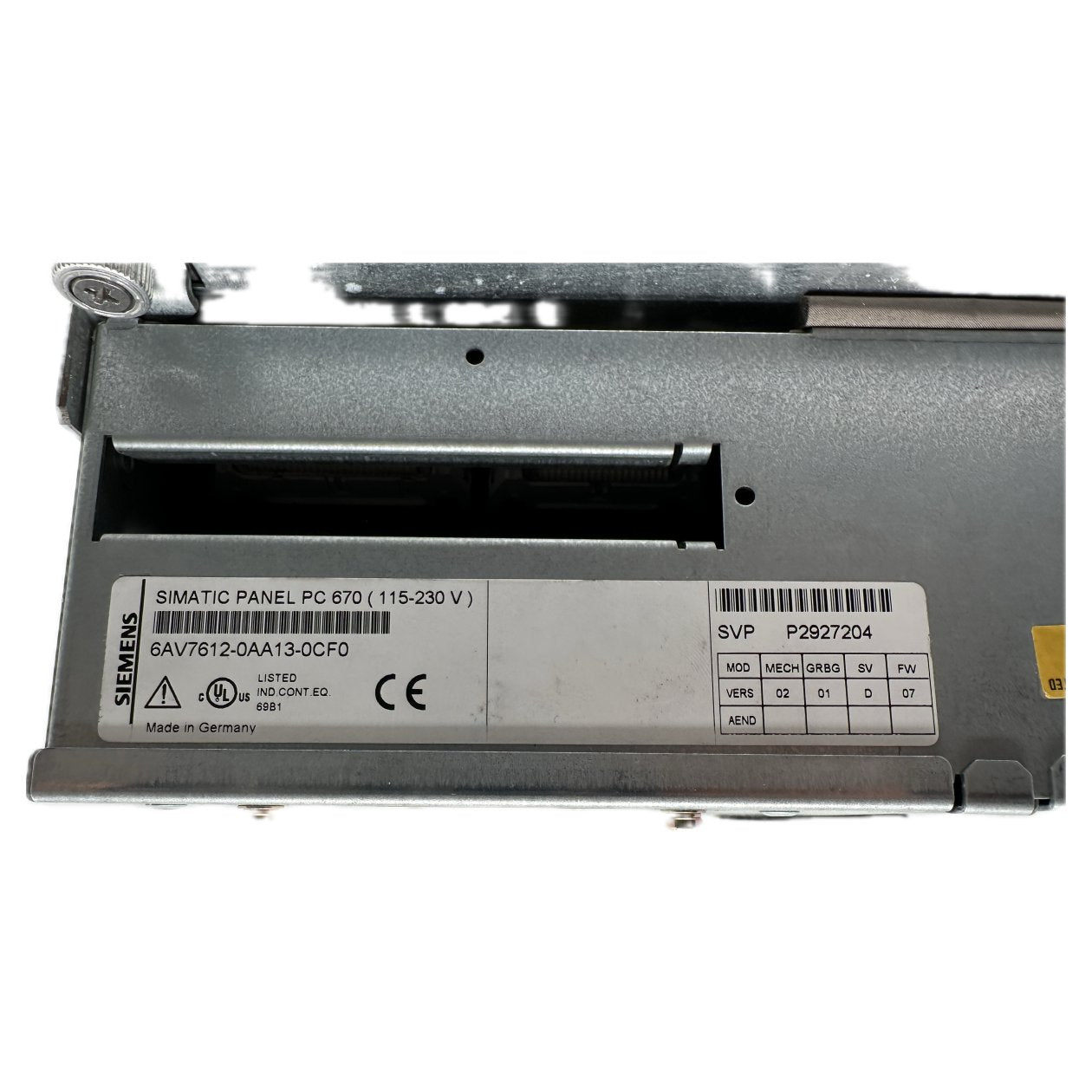 SIMATIC PANEL PC 670 12" TFT-TOUCHDISPLAY Siemens 6AV7612-0AA13-0CF0_5