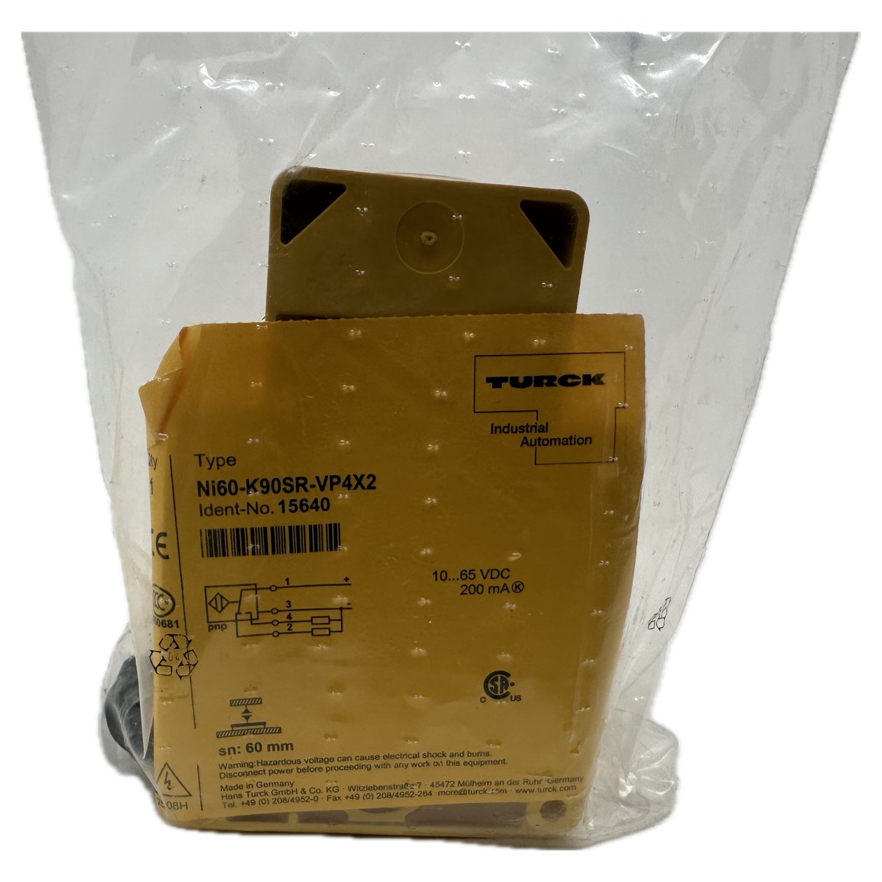 Näherungssensor Induktiver Sensor Turck Ni60-K90SR-VP4X2 OVP_3