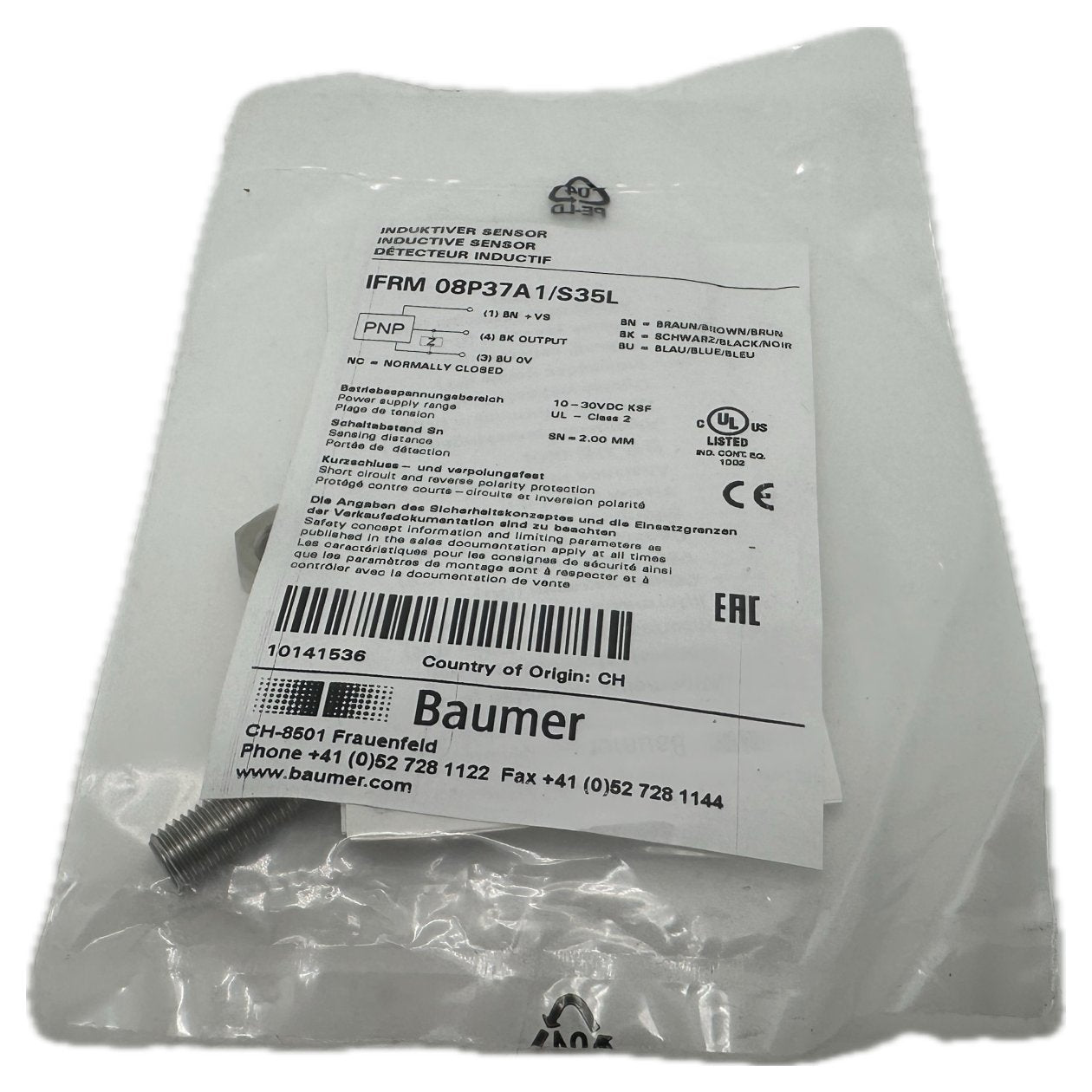 Posten 3 Stück Inductive Sensor Baumer IFRM 08P37A1/S35L_3