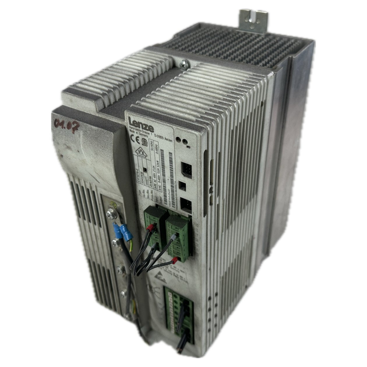 AJ1208 Lenze EVF8216-E 00402838 5,5KW Druckfarbe am Gehäuse