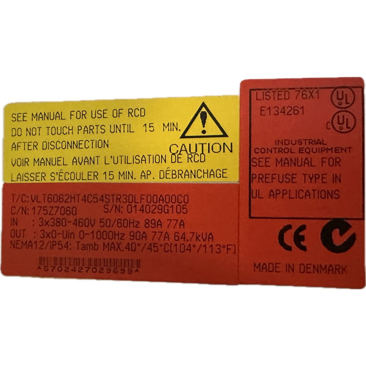 Danfoss VLT6062HT4C54STR3DLF00A00CO-4