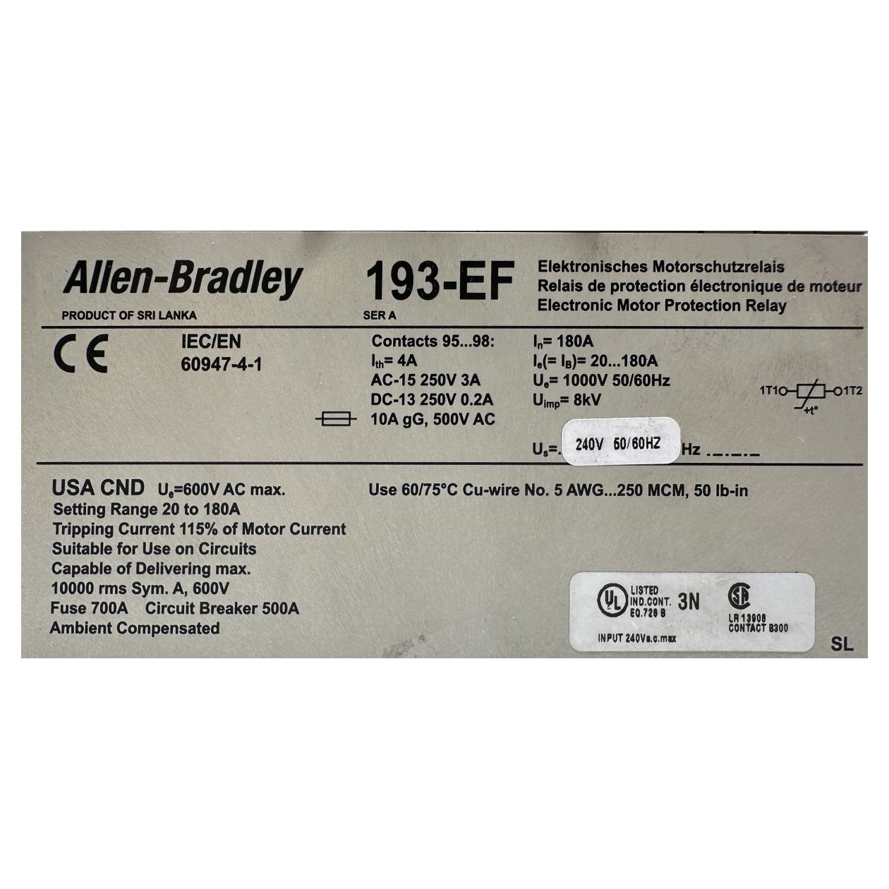 AJ211 Elektronisches Motorschutzrelais Allen bradley 193-EF2A_5