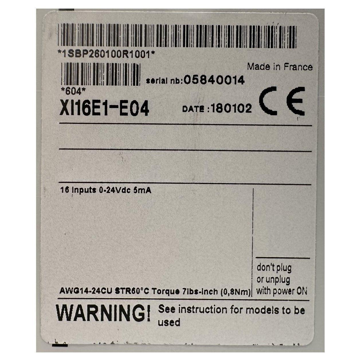 AJ244 Extension ABB XI16E1 1SBP260100R1001_3