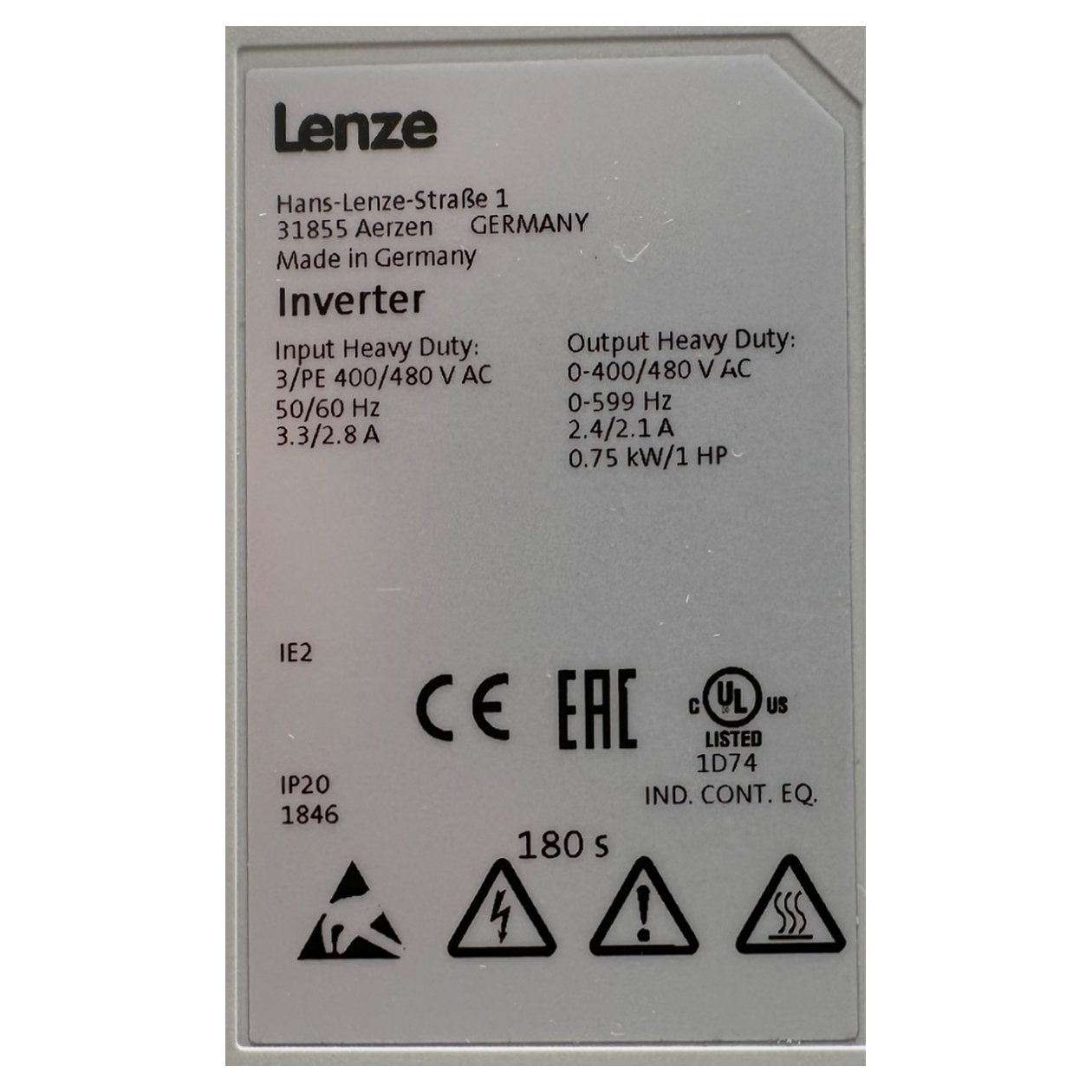 AJ257 Inverter Lenze i550 I55AE175F10010002S Geöffnet_5