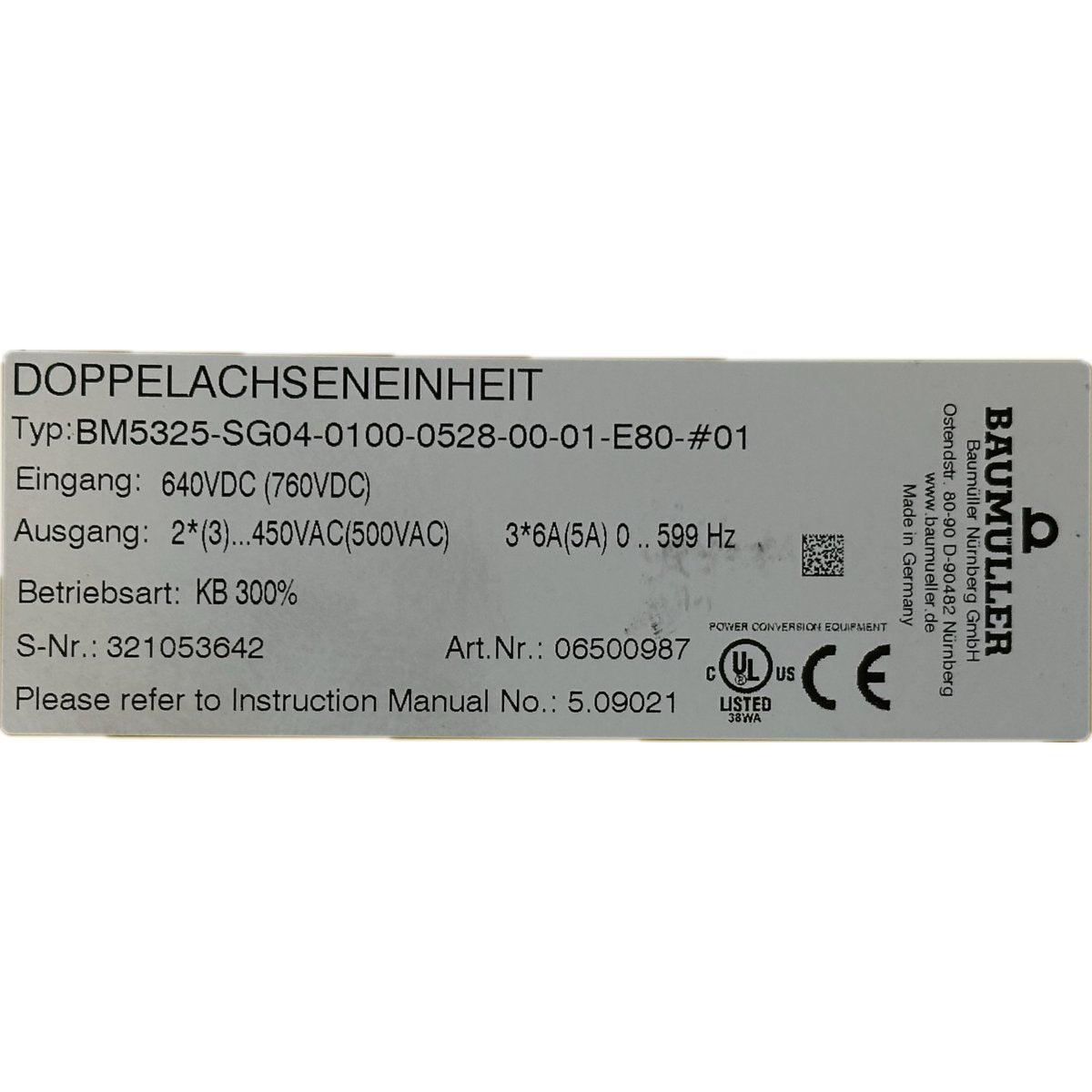 Baumüller BM5325-SG04-0100-0528-00-01-4