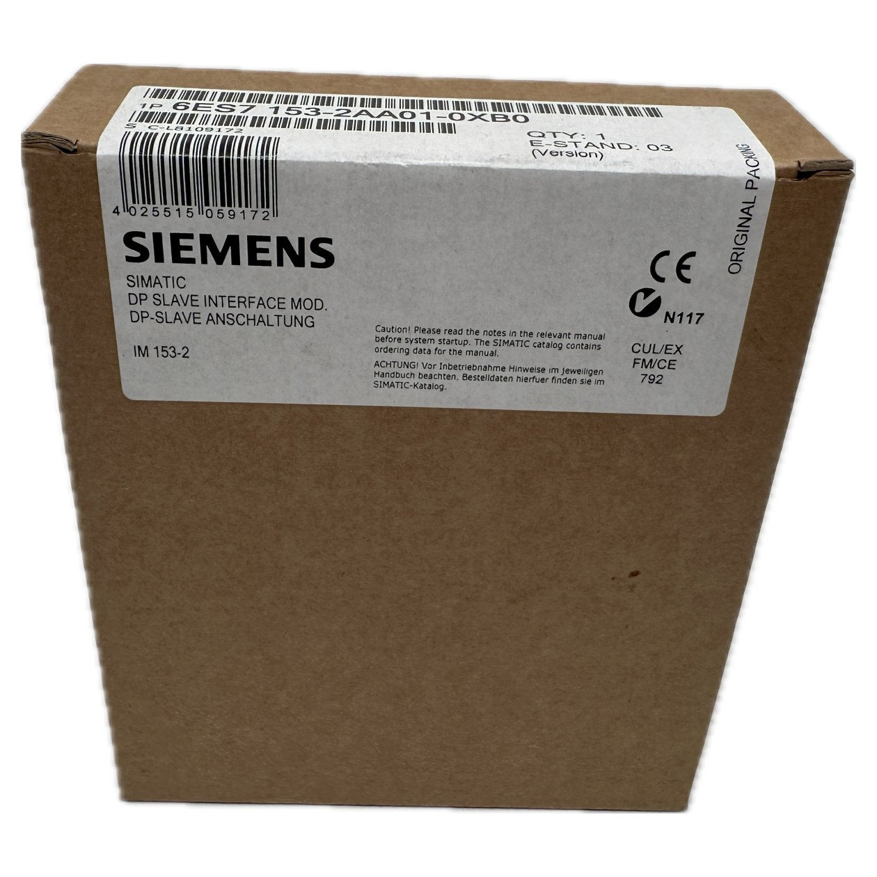 AJ462 Sinamics S7 Siemens 6ES7 153-2AA01-0XB0 6ES7153-2AA01-0XB0 E1 Versiegelt