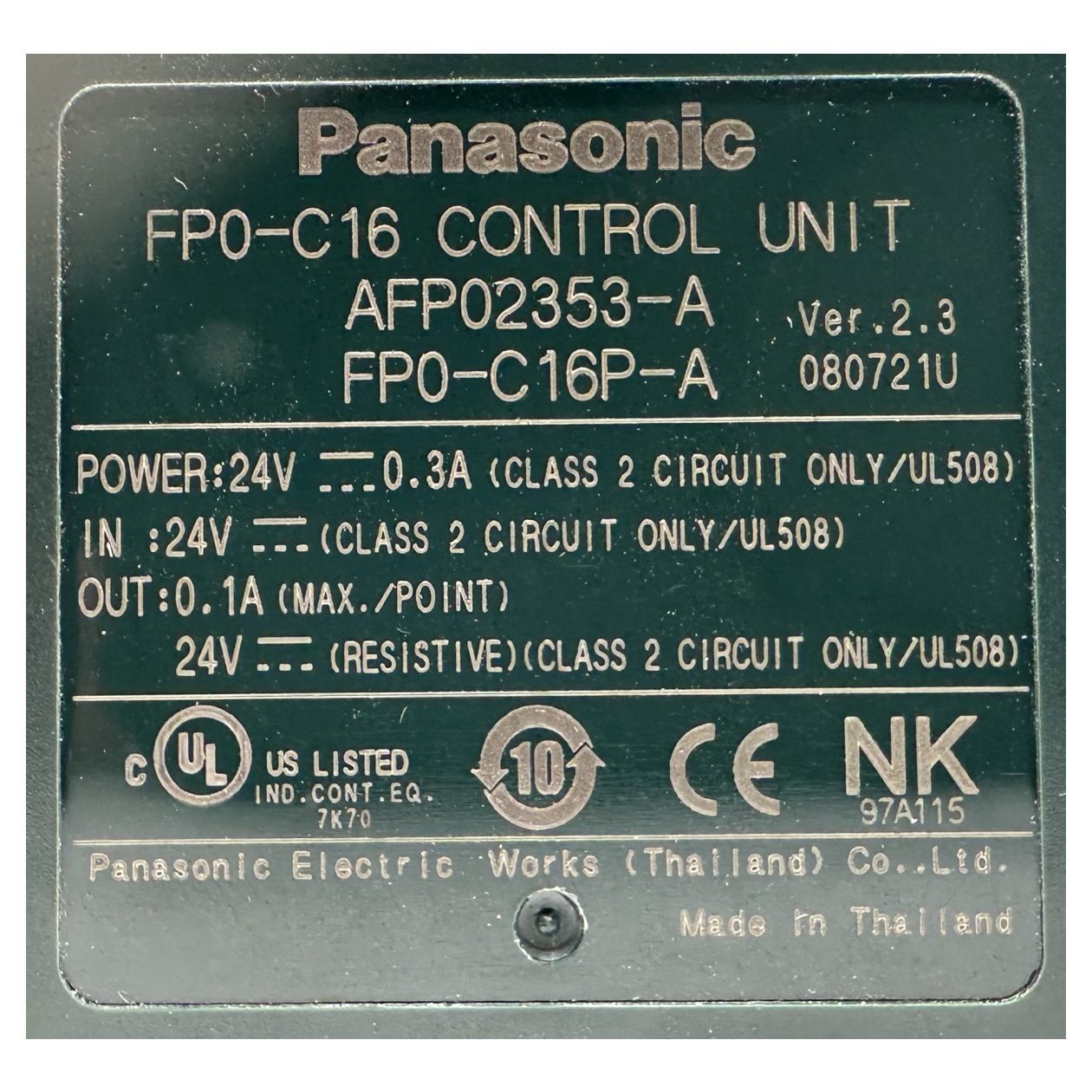 AJ632 Control Unit Panasonic FP0-C16 AFP02353-A FP0-C16P-A OVP_4