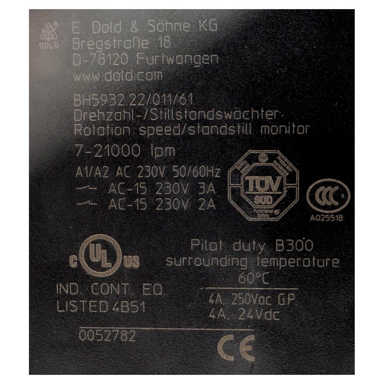 AJ640 Stillstandswächter Dold BH5932.22/011/61_3