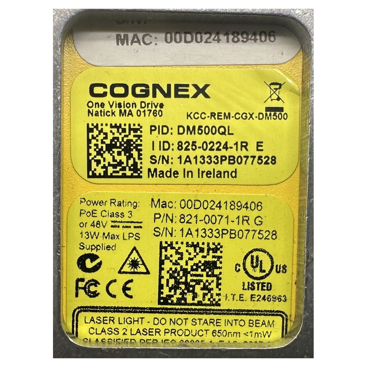 AJ649 One Vision Drive Cognex DM500QL_3