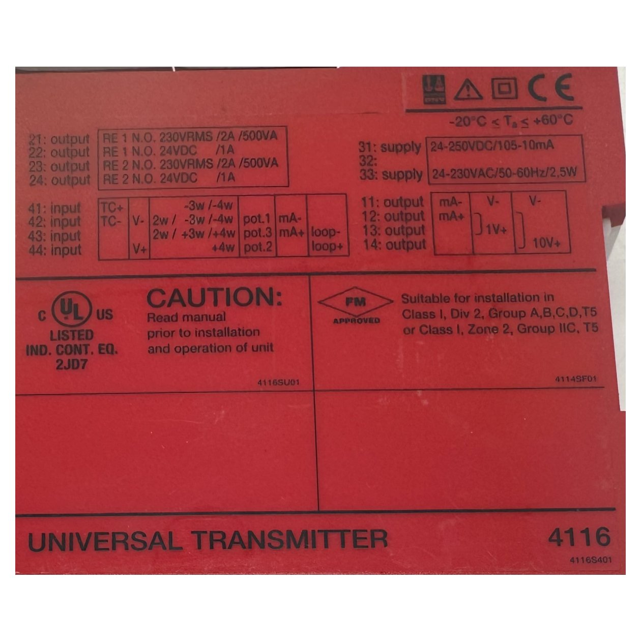 AJ653 Universal Transmitter PR Electronics 4116 mit Bedienpanel_4