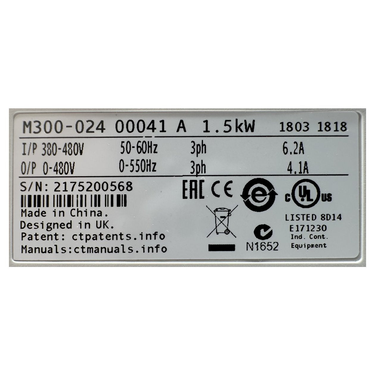 AJ696 Unidrive Nidec M300-024 00041 A OVP_5