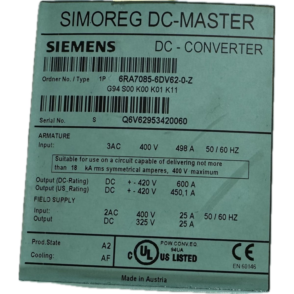 Siemens 6RA7085-6DV62-4