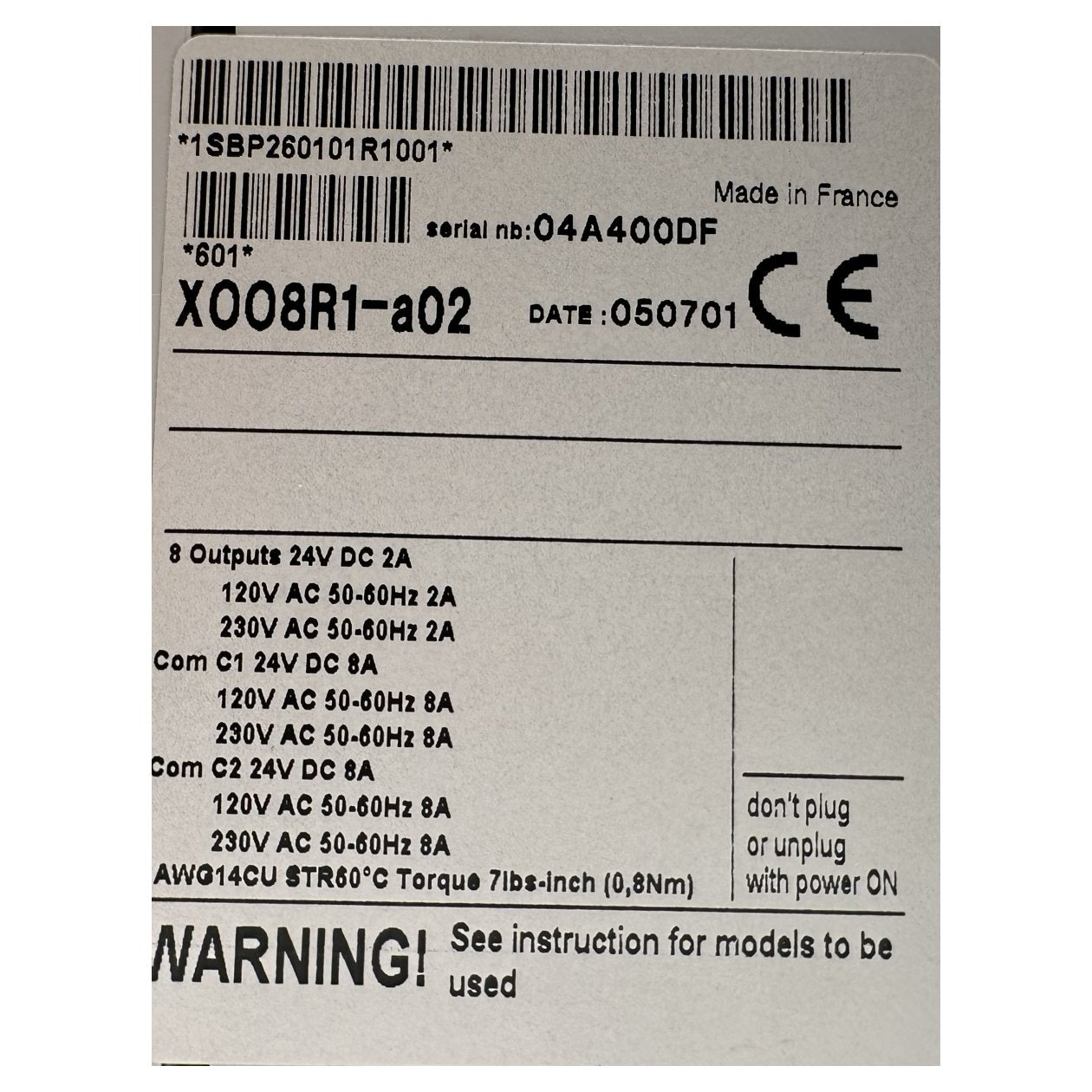 AJ934 Posten 3 Stück Modul  ABB XOO8R1-a02 1SBP260101R1001_3