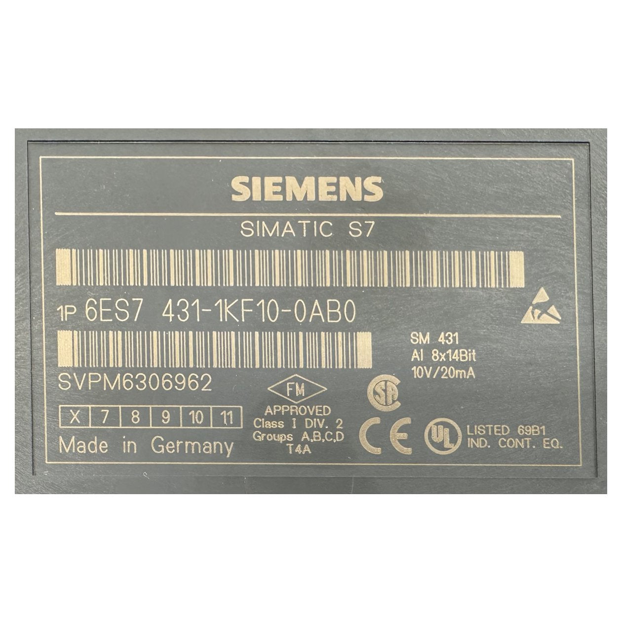 BJ112 Simatic S7 Siemens 6ES7431-1KF10-0AB0 6ES7 431-1KF10-0AB0 E6_3