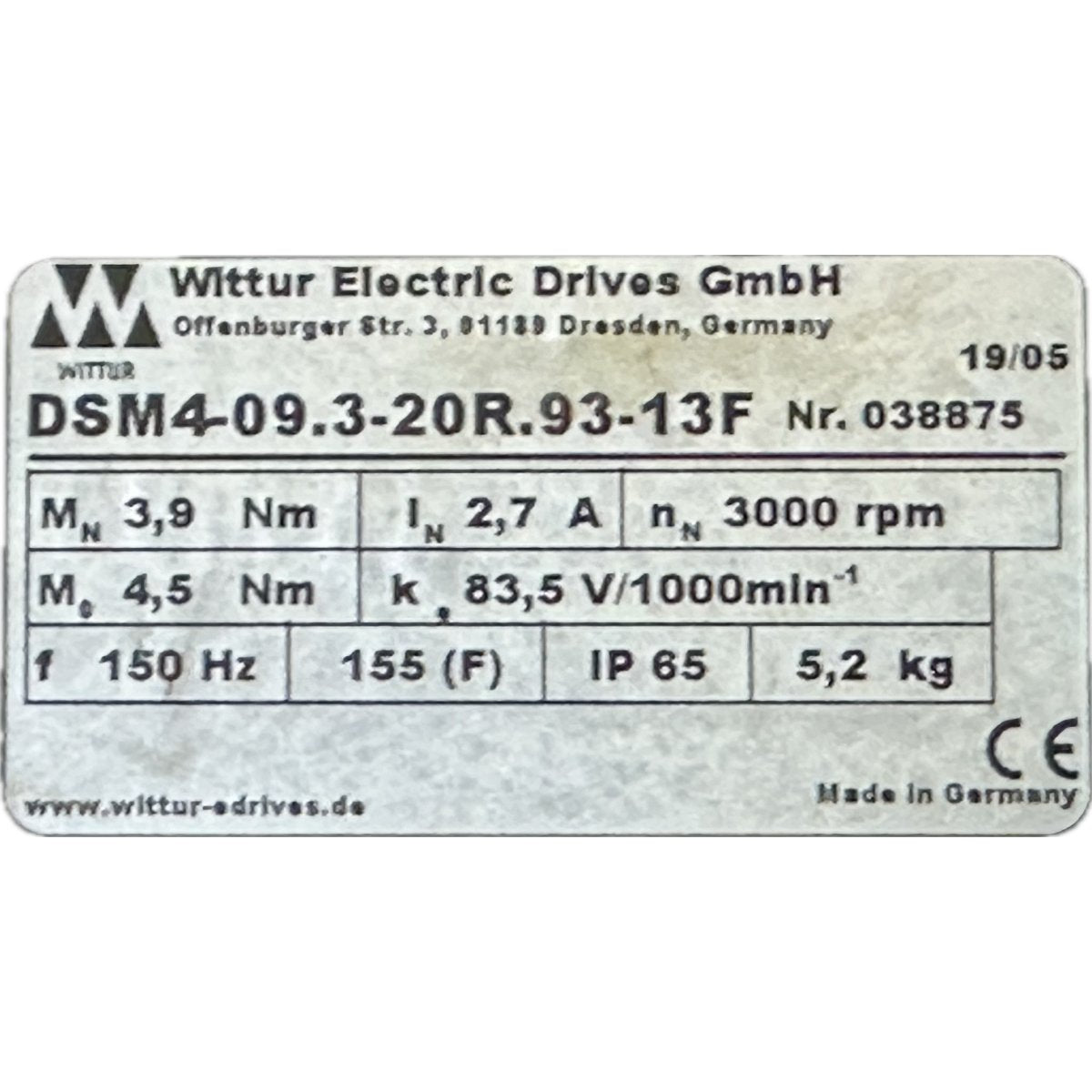 Wittur DSM4-09.3-20R.93-13F-4