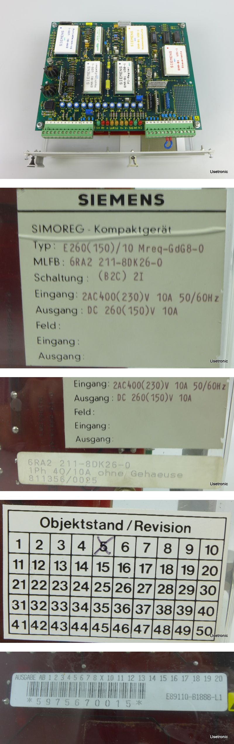 DD865 Siemens 6RA2211-8DK26-0 E260(150)10Mreq-GdG8-0 Version 5_2