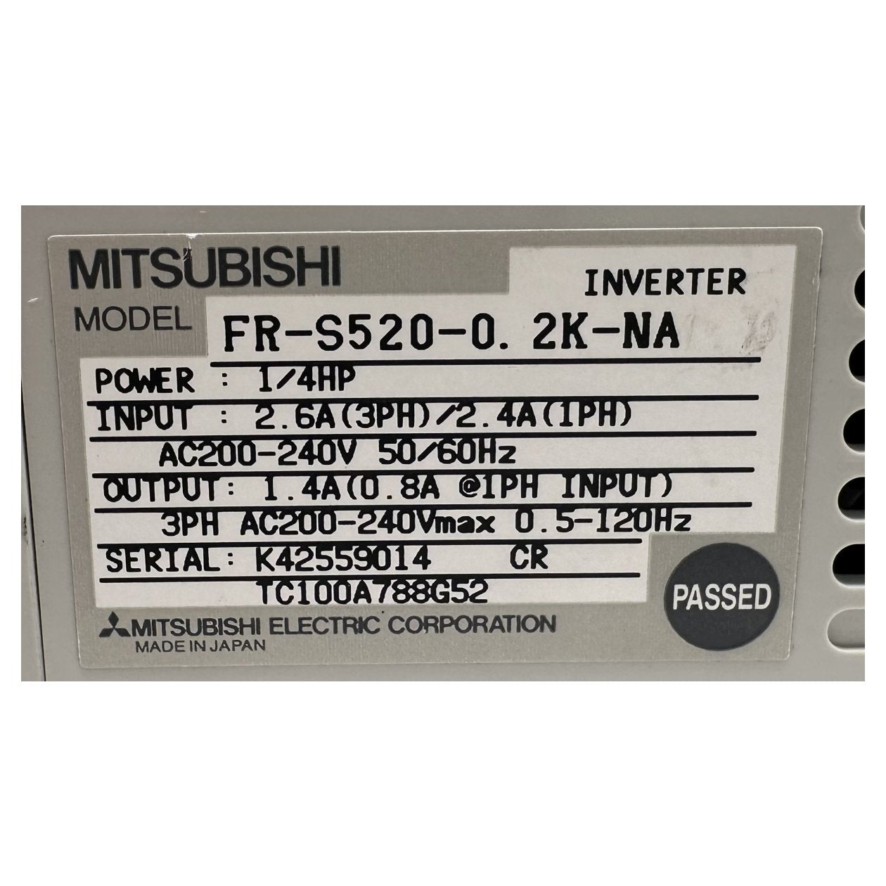 DJ257 Inverter Mitsubishi FR-S520-0. 2K-NA_4