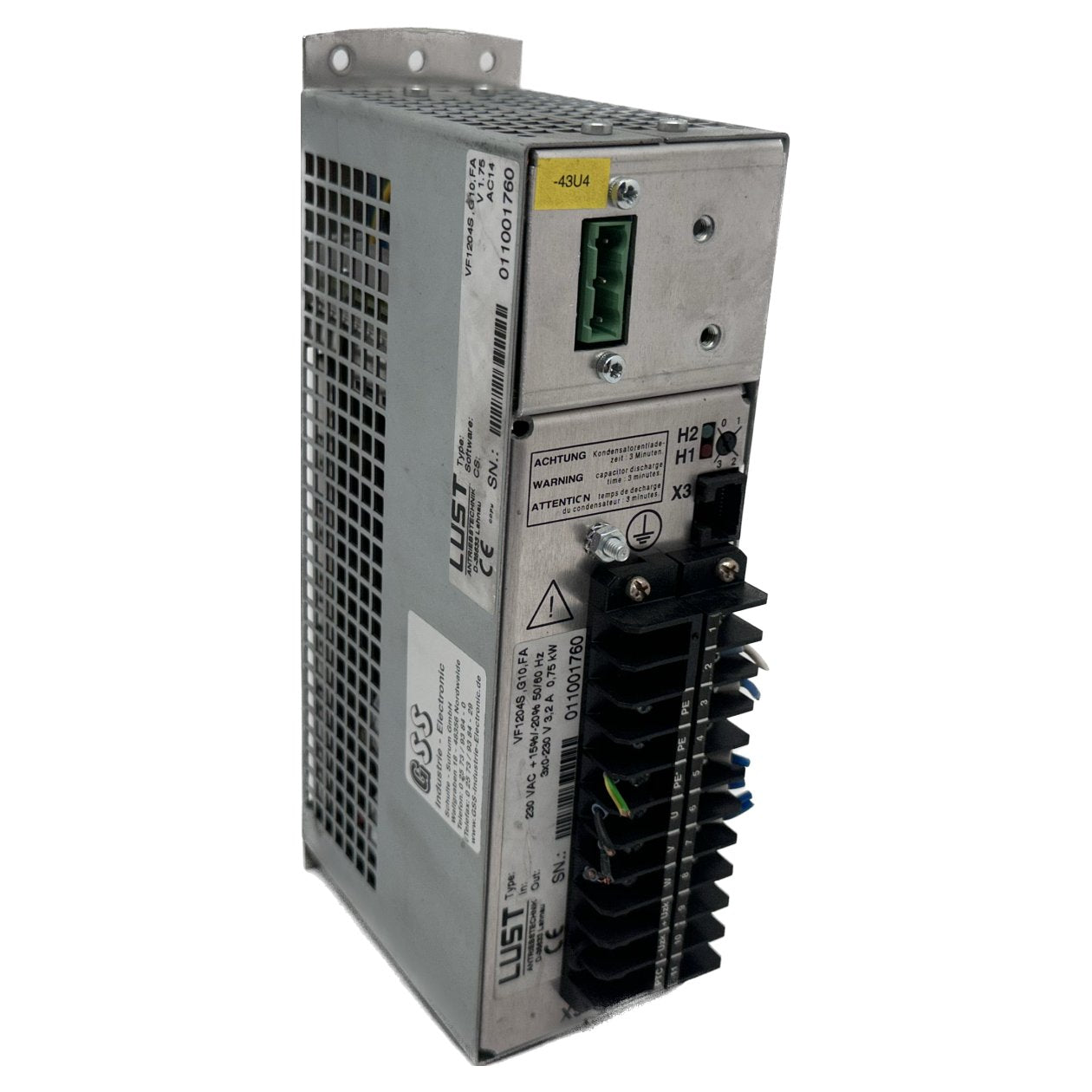 DJ2 Frequenzumrichter Lust VF1204S G10 FA 0,75KW 1Ph 230V zu 3 Ph 0-230V AC