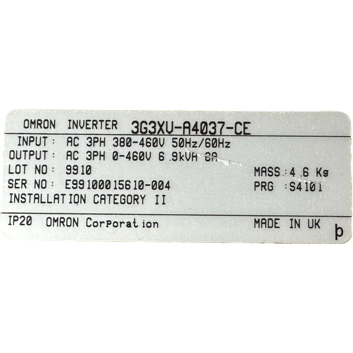 Omron 3G3XU-A4037-CE-4