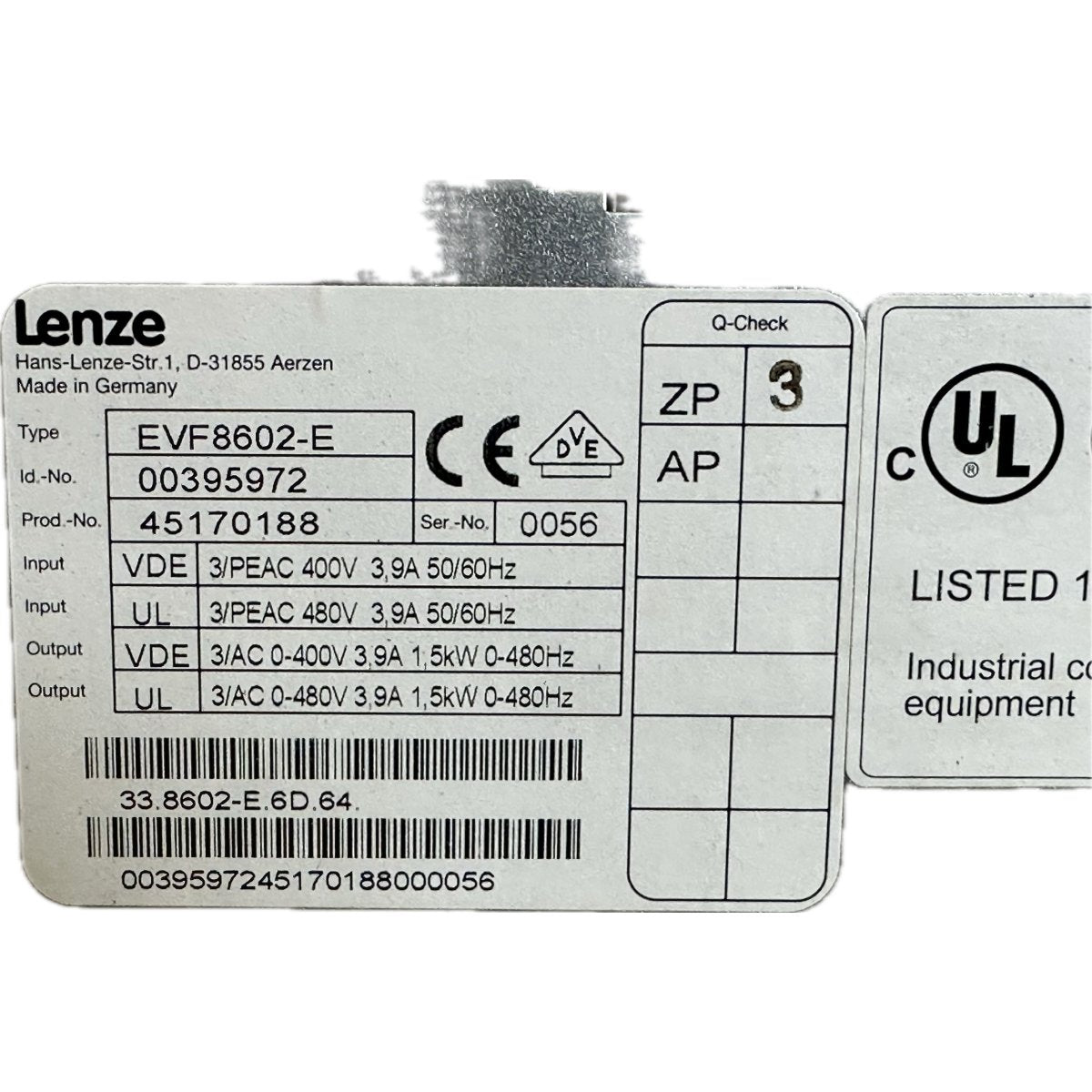 Lenze 33.8602 E.6D.64-4