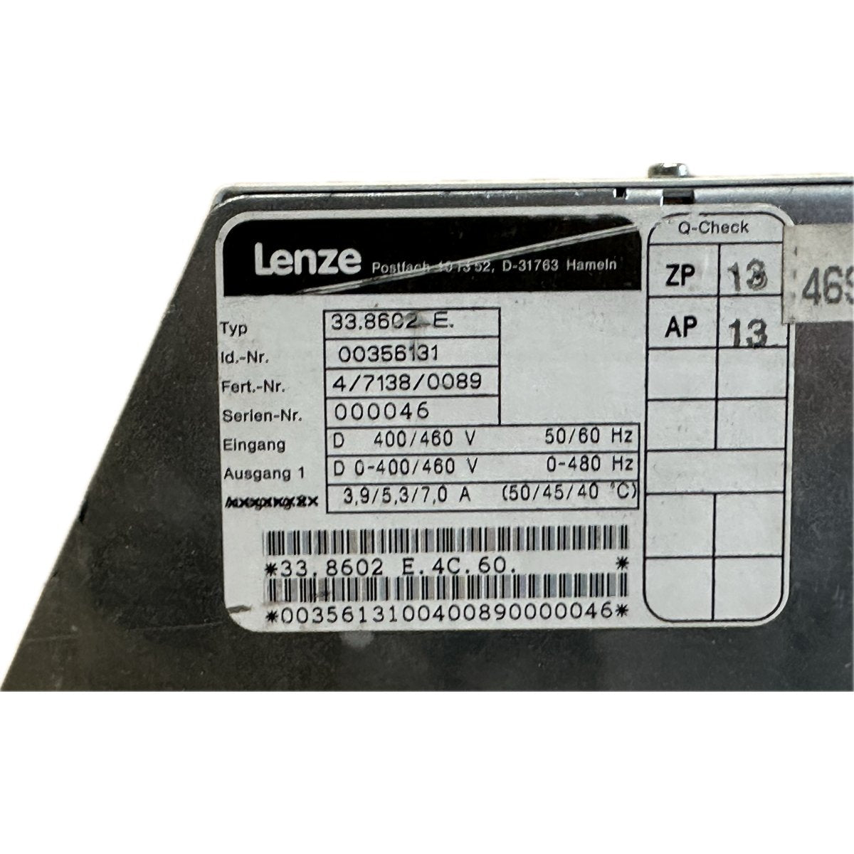 Lenze 33.8602 Е.4C.60-4