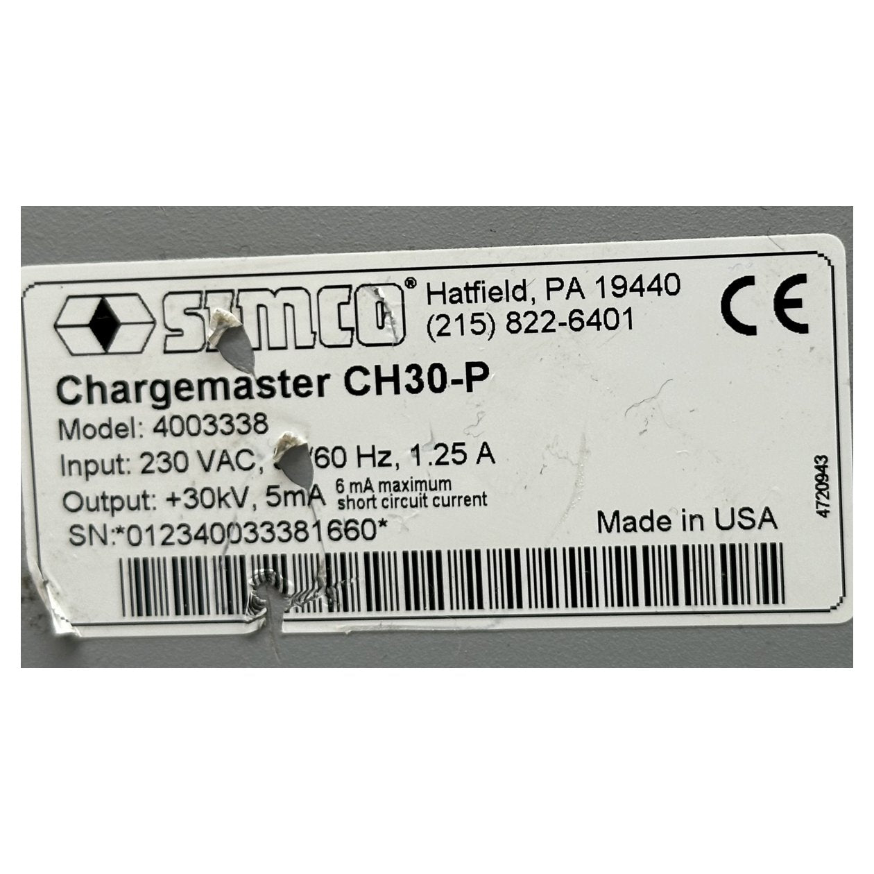 DJ510 Elektrostatischer Generator Simco Chargemaster CH30-P 4003338_4