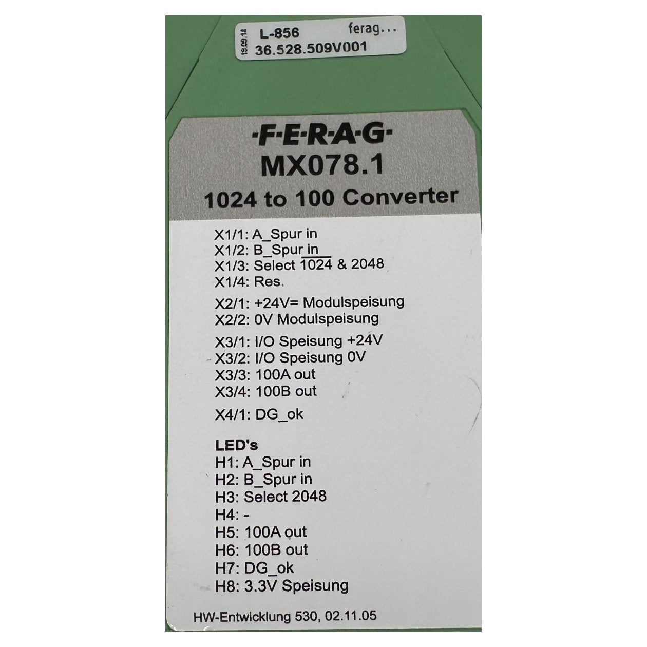 DJ520 Converter Ferag MX078.1 36528509/001_4