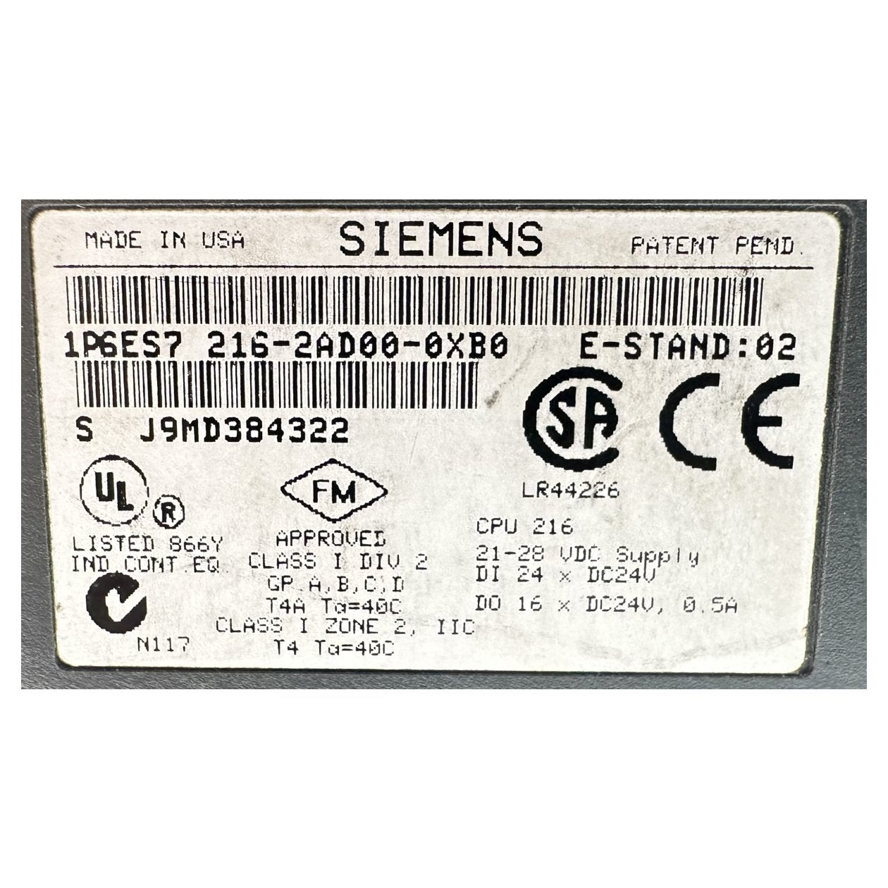 DJ582 Simatic S7-200 Siemens 6ES7 216-2AD00-0XB0 E2_3