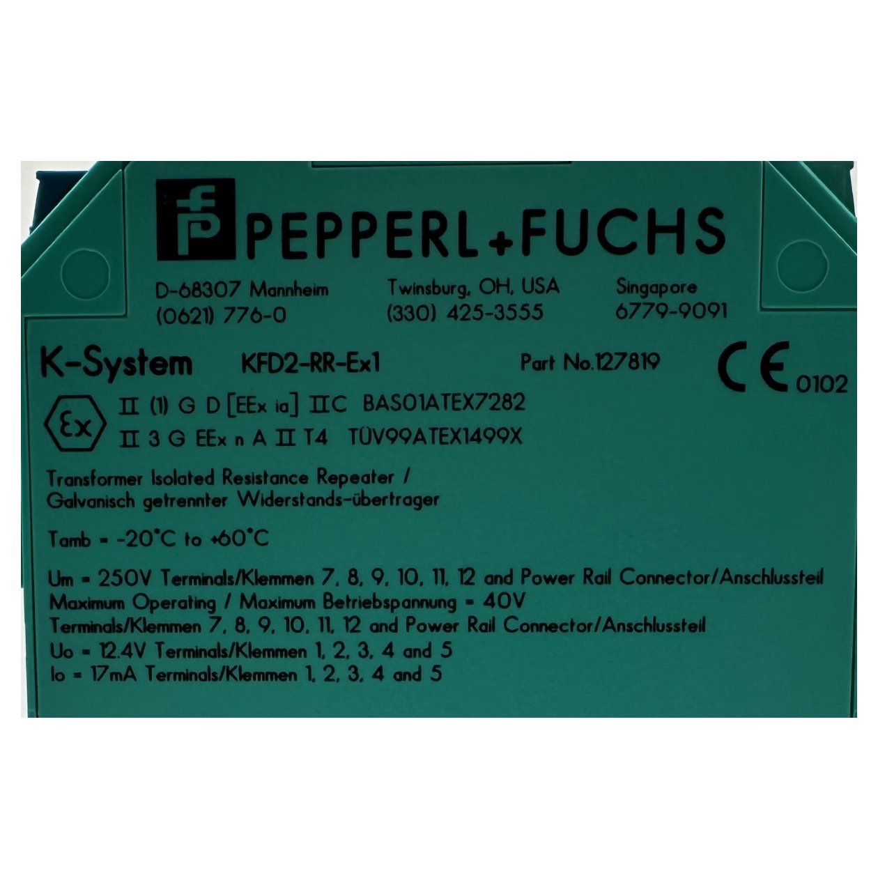 DJ605 Resistance Repeater Pepperl Fuchs KFD2-RR-Ex1_3