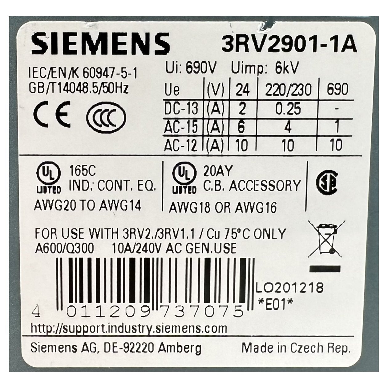 DJ644 Leistungsschalter Siemens 3RV2031-4XB10 SIRIUS_4