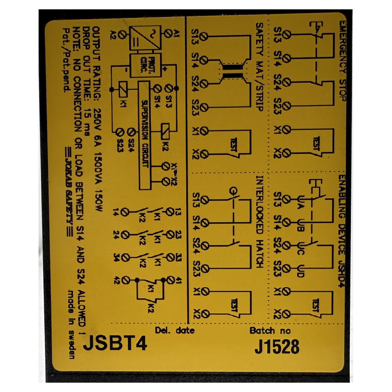 DJ674 Posten 4 Stück Sicherheitsrelais Jokab Safety JSBT4_5