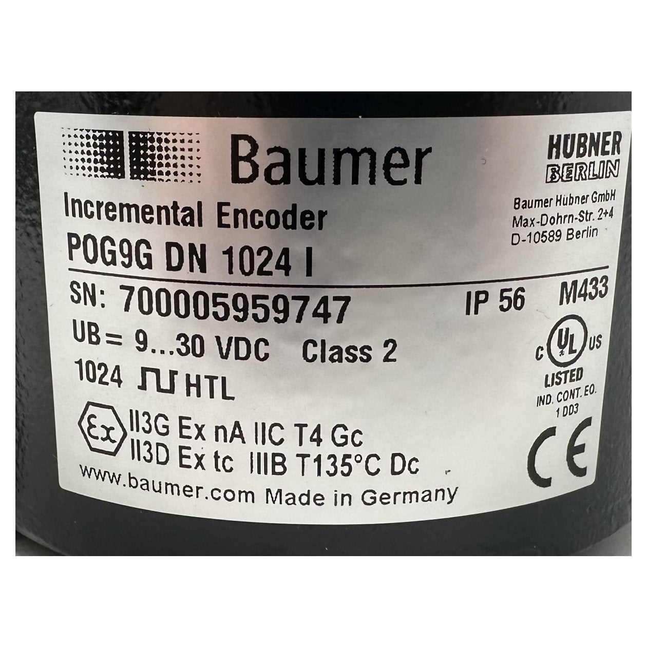 DJ684 Incremental Encoder Baumer P0G9G DN 1024 I_5