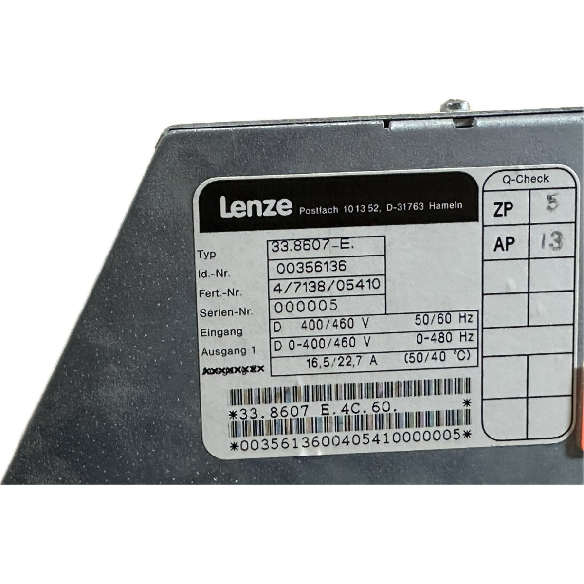 Lenze 33.8607 E.4C.60-4