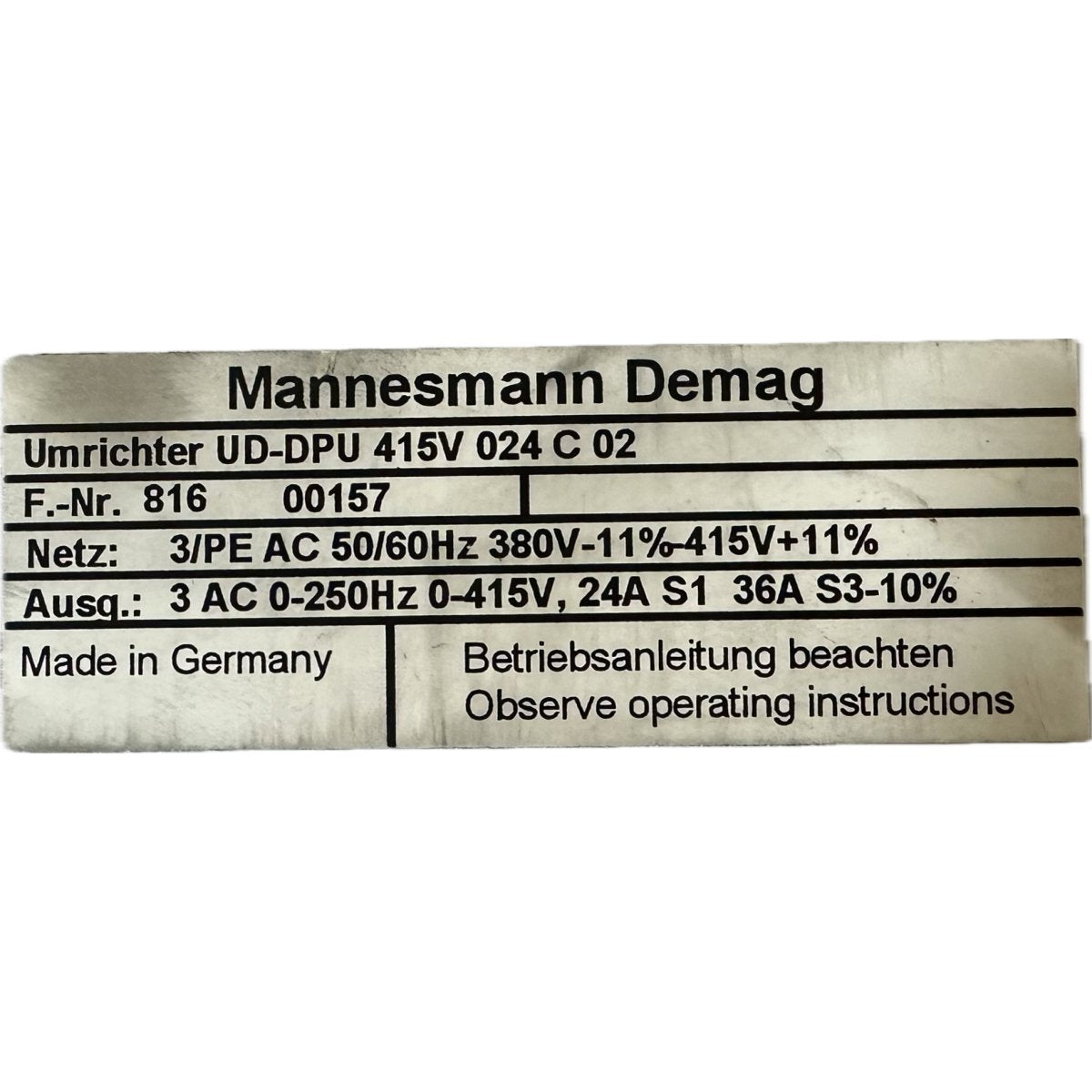 DEMAG UD-DPU415V024-4