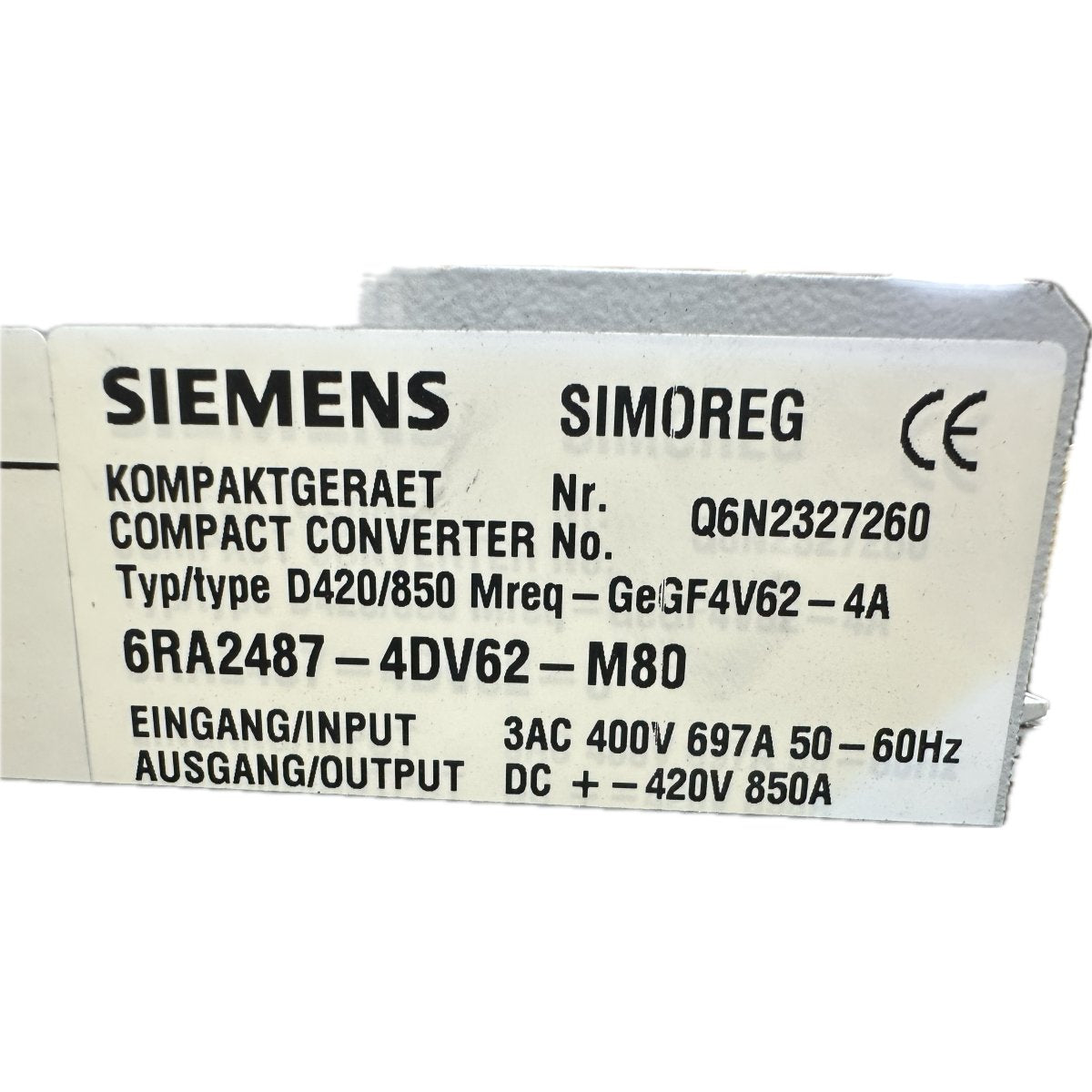 Siemens 6RA2487-4DV62-M80-4