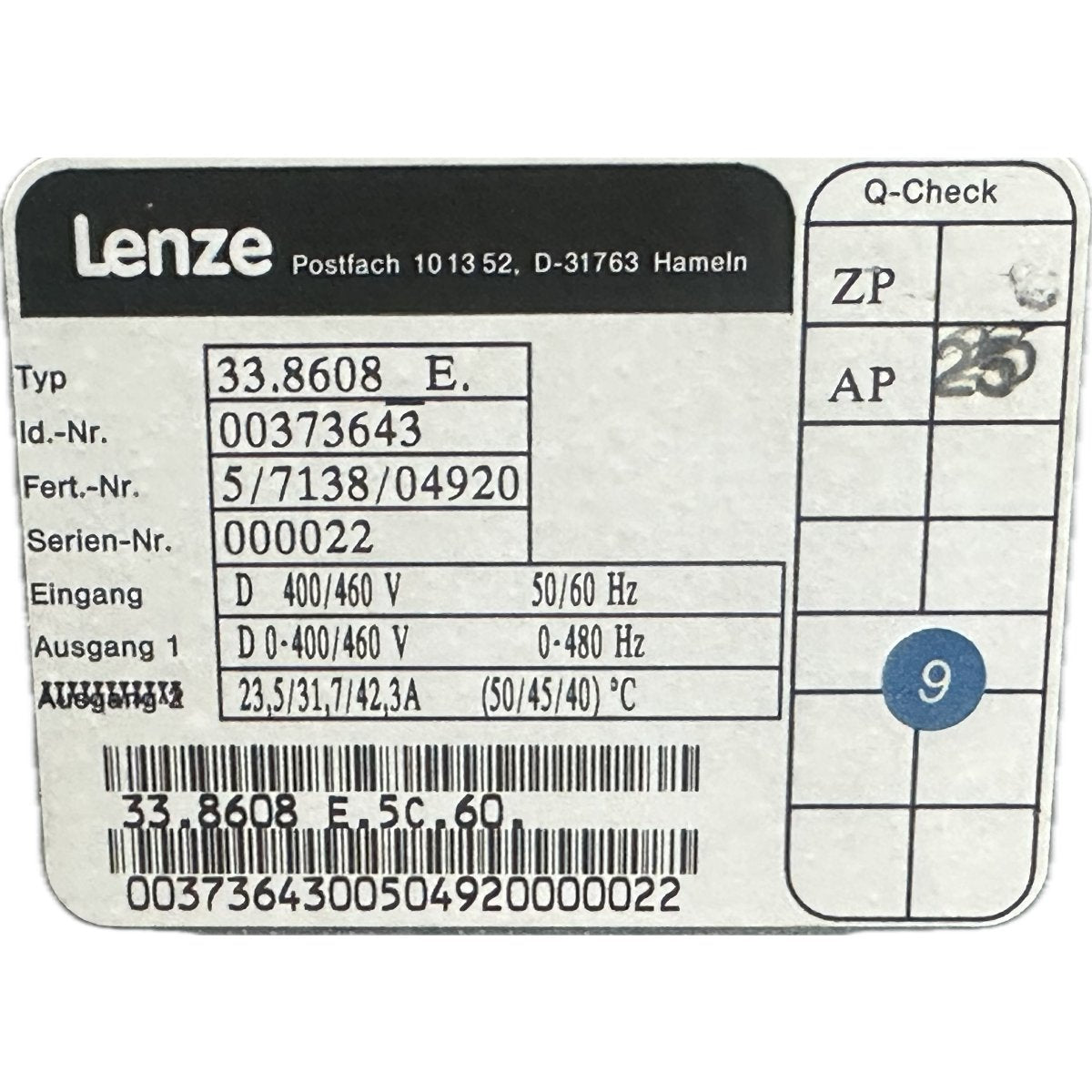 Lenze 33.8608-4