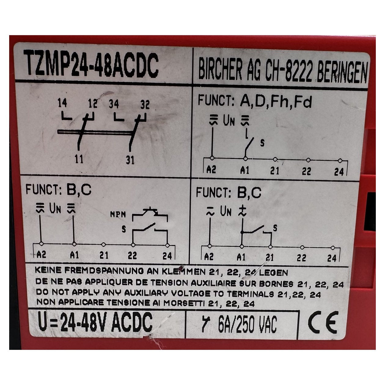 DJ76 Zeitverzögerungsrelais Bircher TZMP TZMP24-48ACDC Ferag 5.661.65.6_4