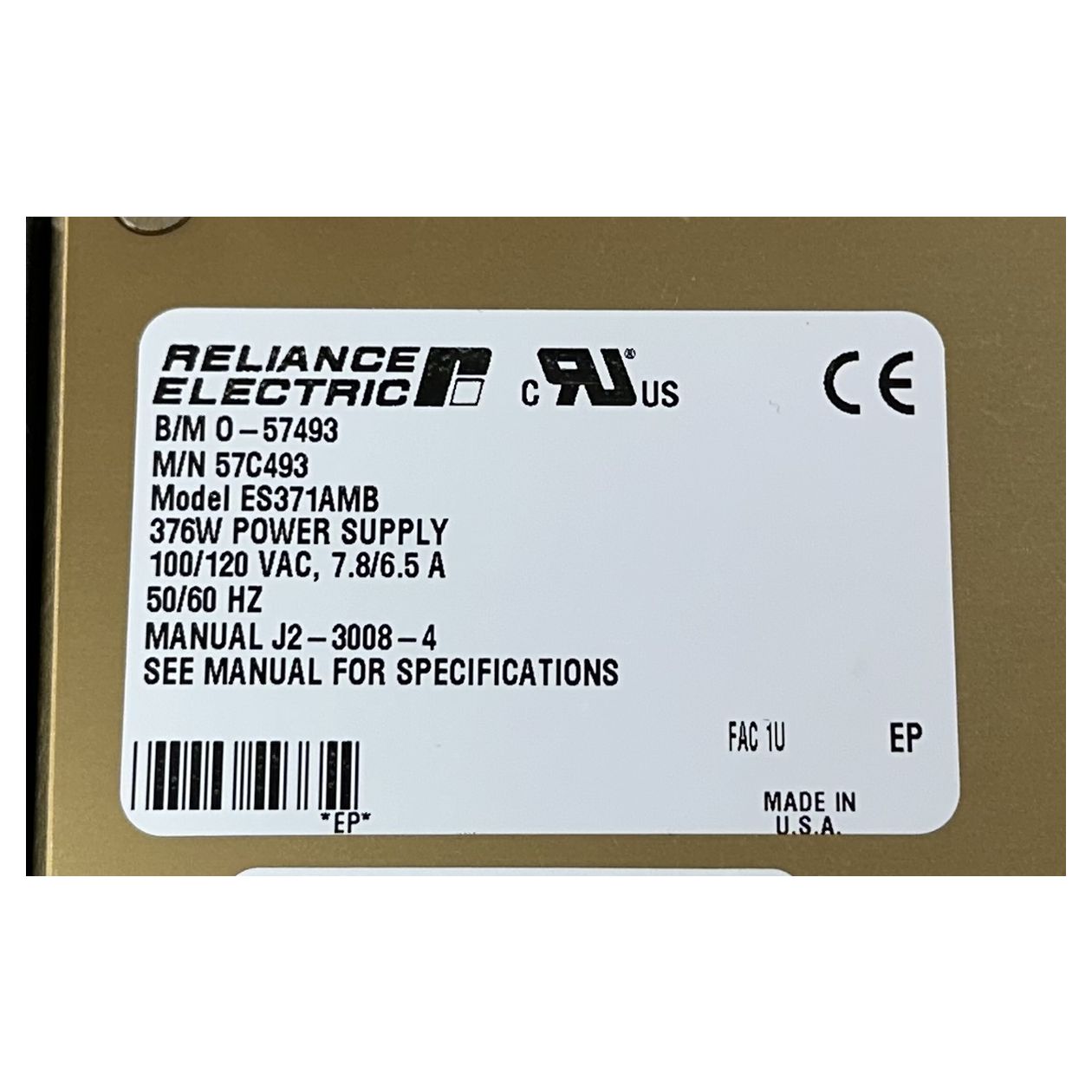 DJ839 376W Power Supply Reliance 57C493 ES371AMB_3