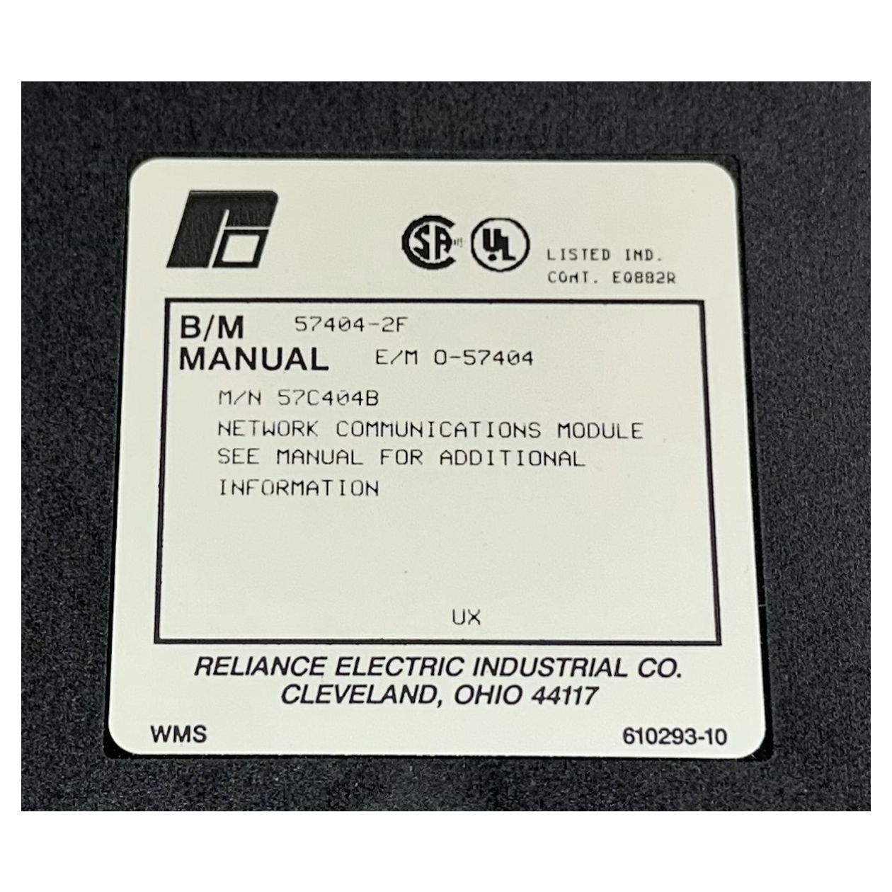 DJ841 Network Communications Module Reliance 57C404B 57404-2F_3