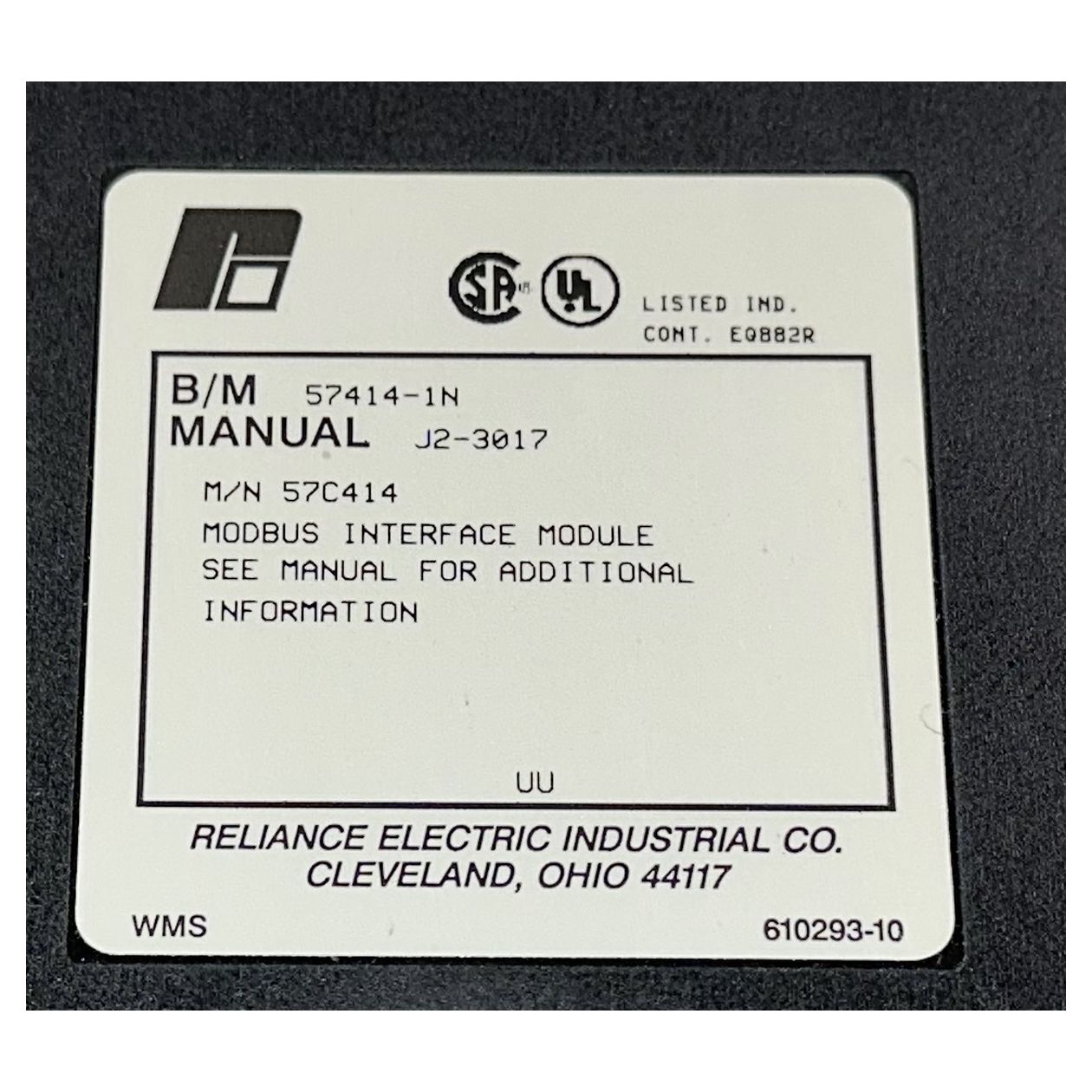 DJ849 Mobus Interface Module Reliance 57C414 57414-1N_3