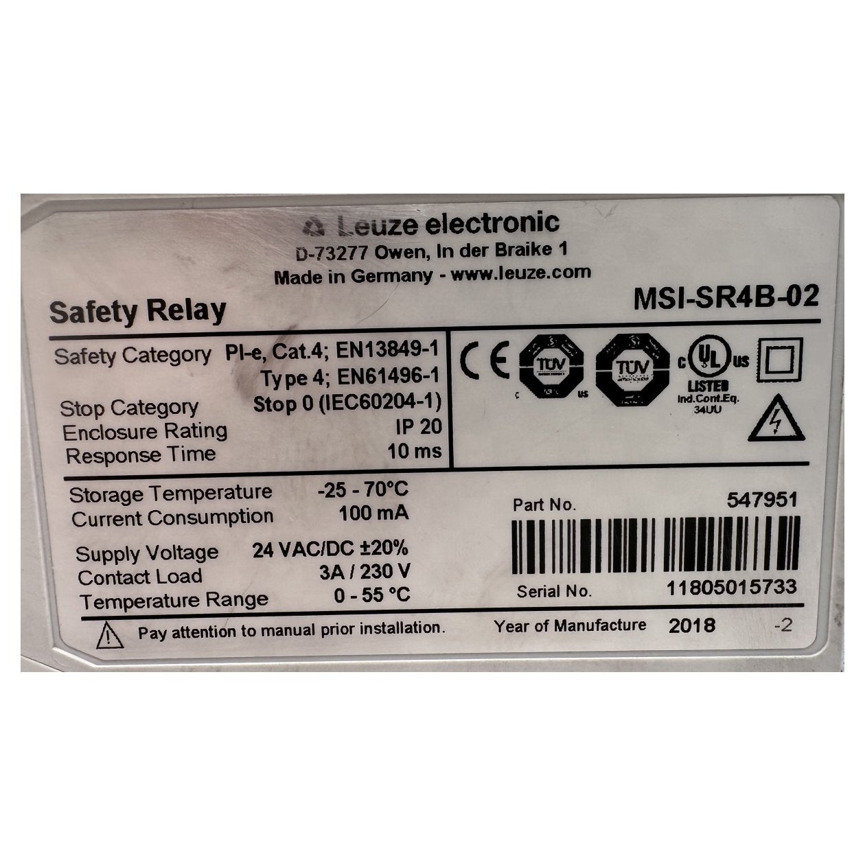 DJ90 Safety Relay Leuze MSI-SR4B MSI-SR4B-02_3