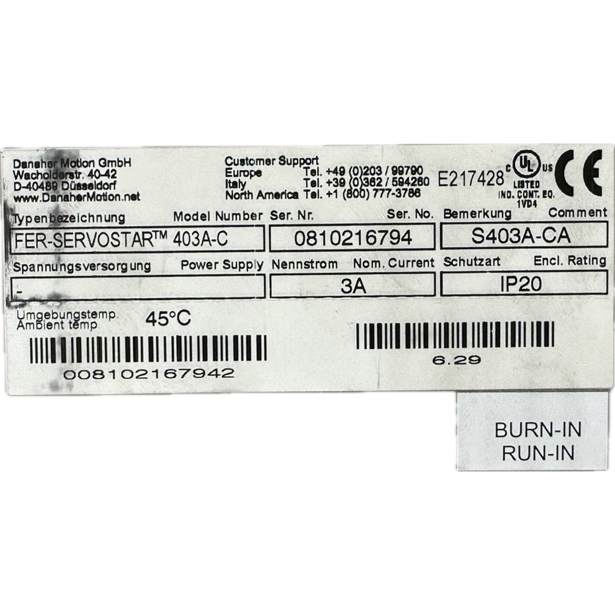 FJ65 Servo Drive Kollomorgen Fer-Servostar 403A-C S403A-CA_4