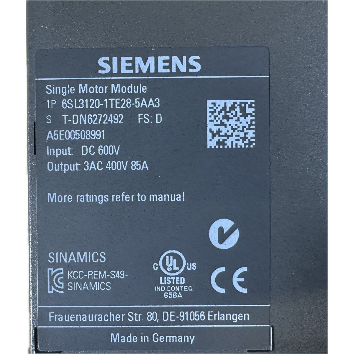 Siemens 6SL3120-1TE28-5AA3-4