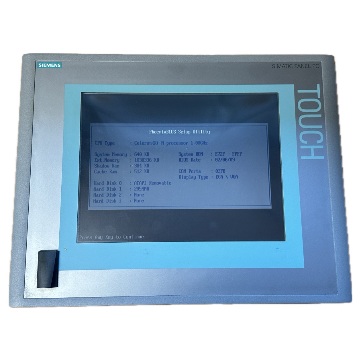 GJ176 Simatic Panel 12 " PC Siemens 6AV7851-0AE20-1AA0