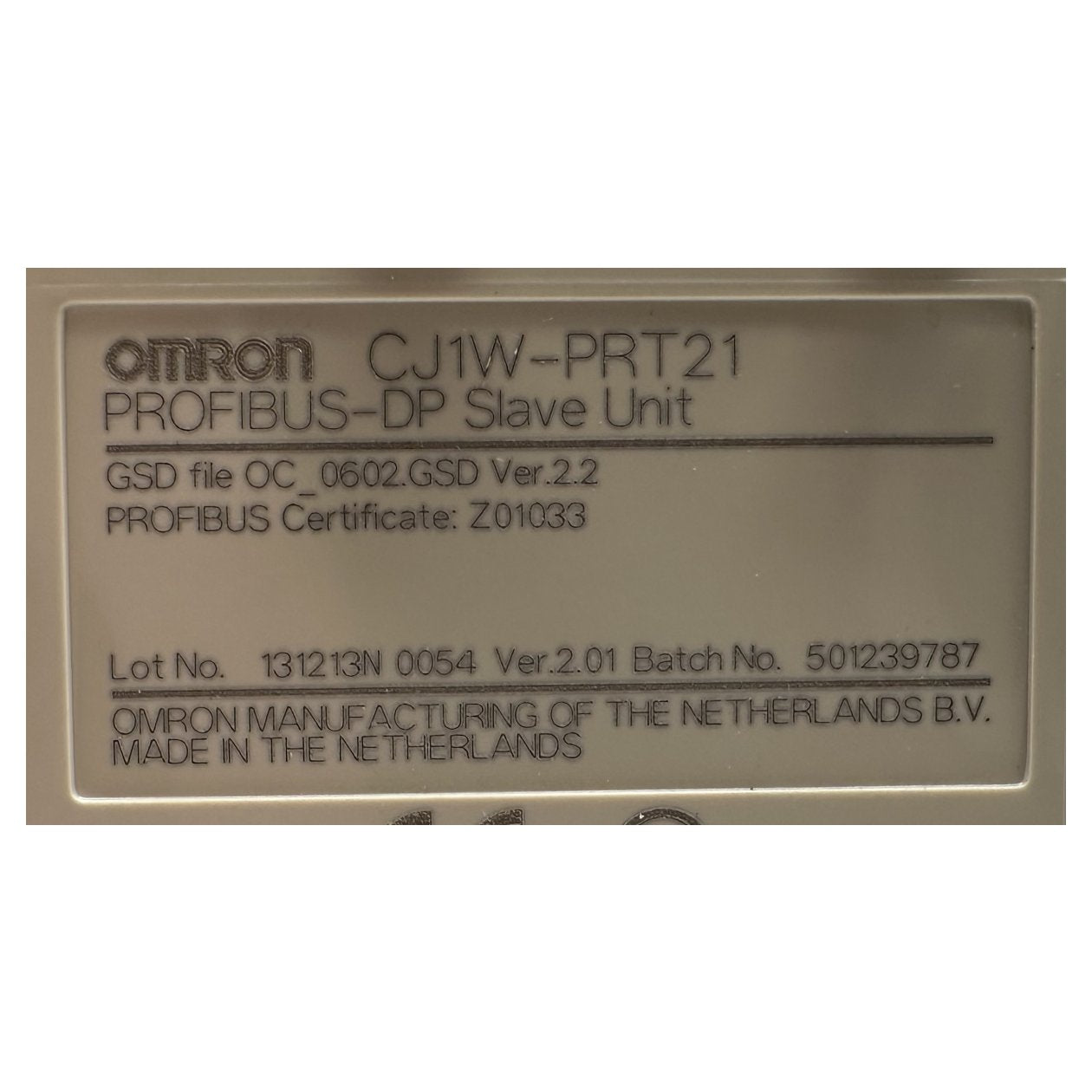 GJ206 PROFIBUS-DP Slave Unit Omron CJ1W-PRT21_3