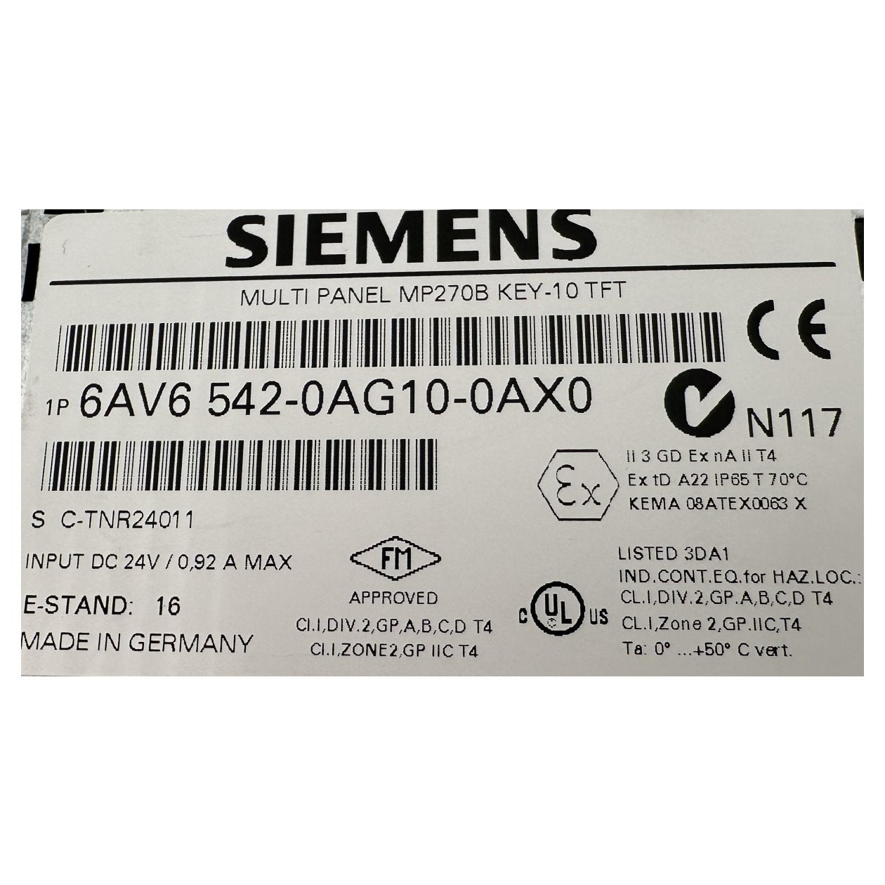 Bedienpanel MP270B-10 Siemens 6AV6 542-0AG10-0AX0 6AV6542-0AG10-0AX0_5