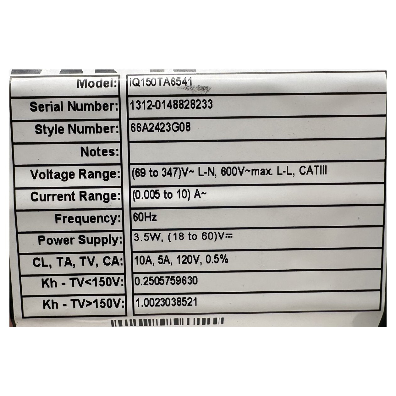 GJ226 Current Transducer Eaton IQ150TA6541_3